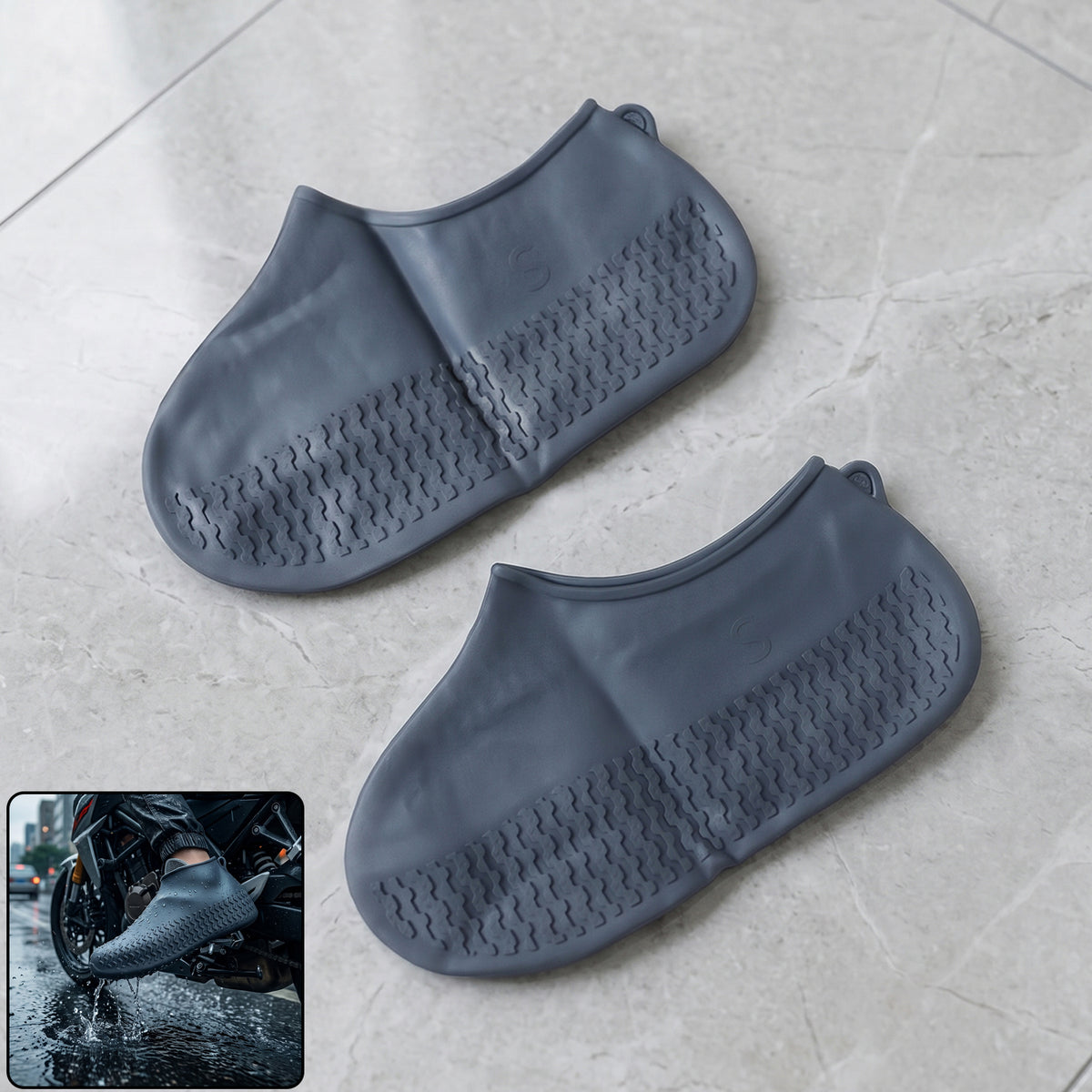 Waterproof Silicone Rain Shoe Cover 21 Cm Small Anti Slip Reusable (1 Pair)