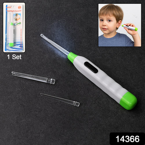 5-in-1 Led Flashlight Earpick With Interchangeable Transparent Ear Wax Removal Heads