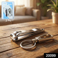 Stainless Steel Nail Clipper Set With Keychain Holder (2 Pc)