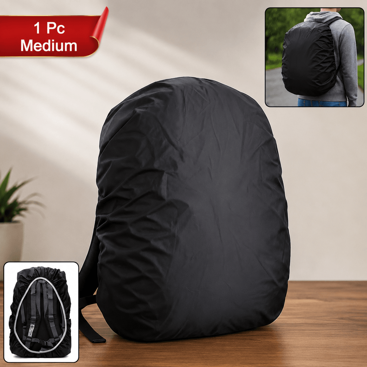 Heavy Waterproof Nylon Rain Coverdust Cover - Elastic Adjustable For Laptop Bags And Backpacks (1pc)