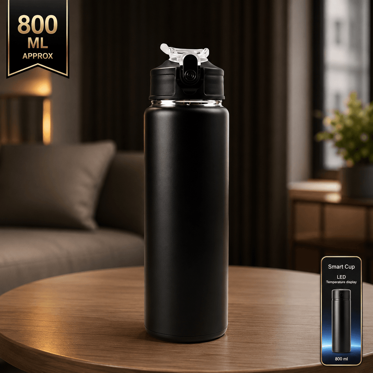 Stainless Steel Sports Water Bottle (Approx 500ml)