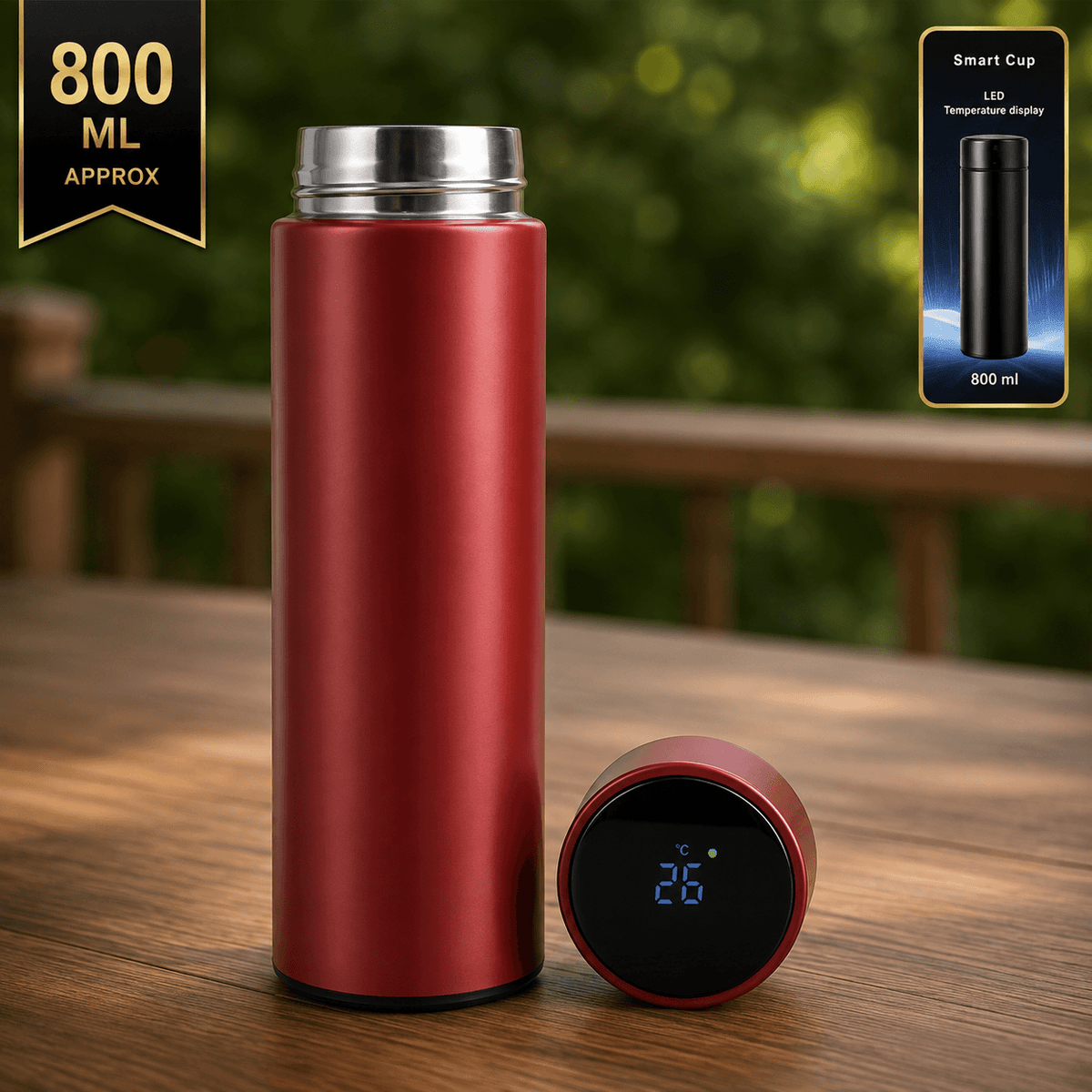 Red Vacuum Insulated Water Bottle (1 Pc  500ml)